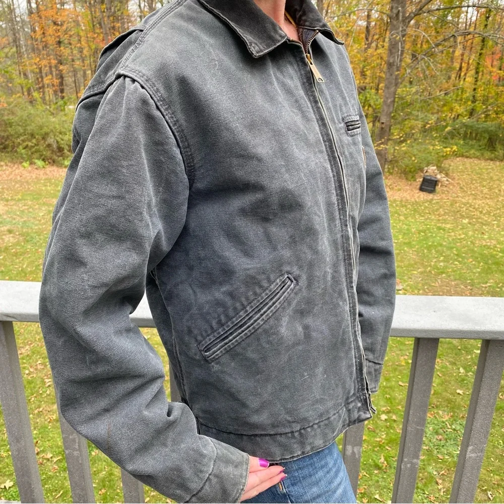 Carhartt Detroit Jacket J97 PTL Medium Petrol Work Wear Utility - Picture 3 of 17
